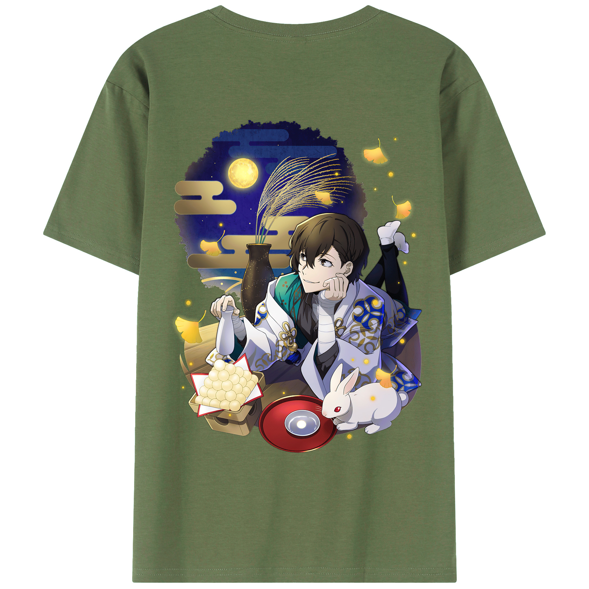 （画像用） 文豪ストレイドッグス Bungo Stray Dogs 綿100％ メンズ半袖Tシャツ（バックプリント） 通気性